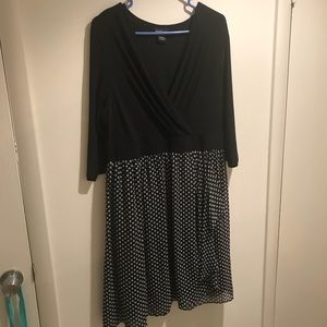 Lane Bryant black and polka dot dress